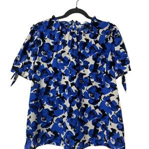 Who What Wear Women's XXL Blue Floral Casual Elegant Blouse Top